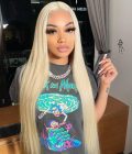 straight blonde lace front wig