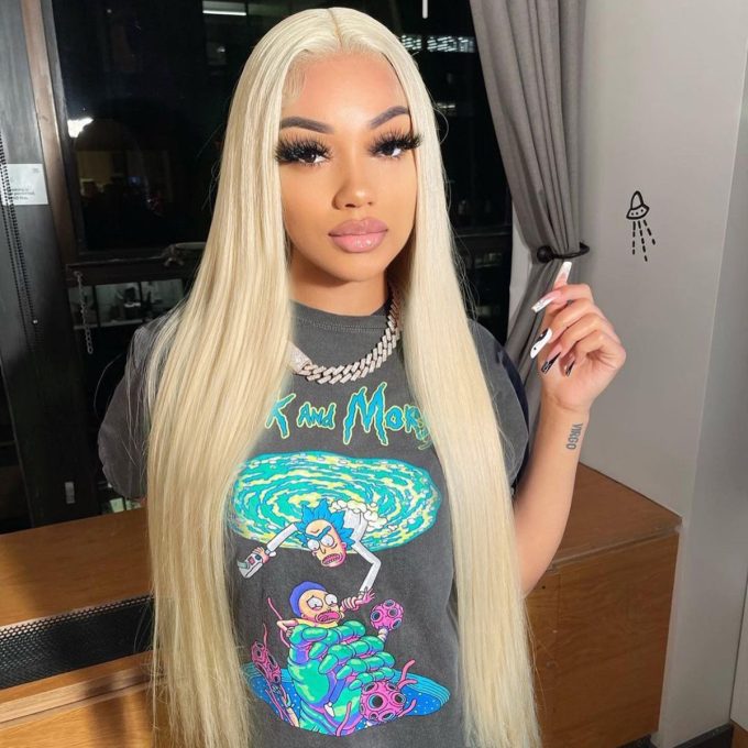 straight blonde lace front wig