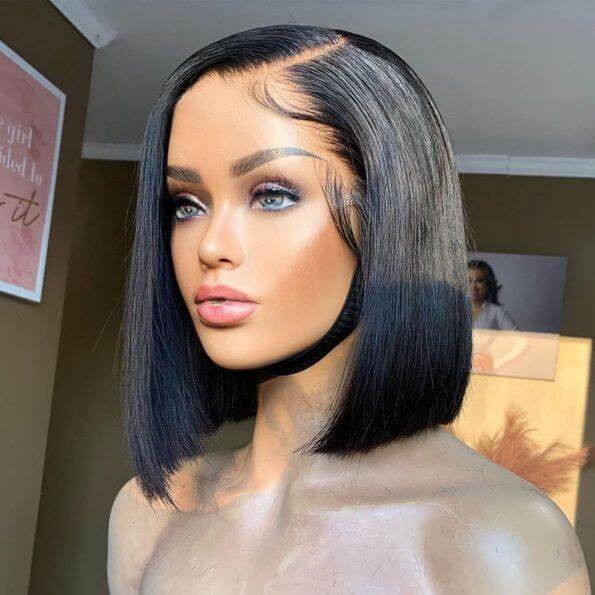 5×5 Undetectable Invisible Lace Wig HD Glueless Straight Bob Wig