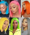 Colored Straight Bob Wig