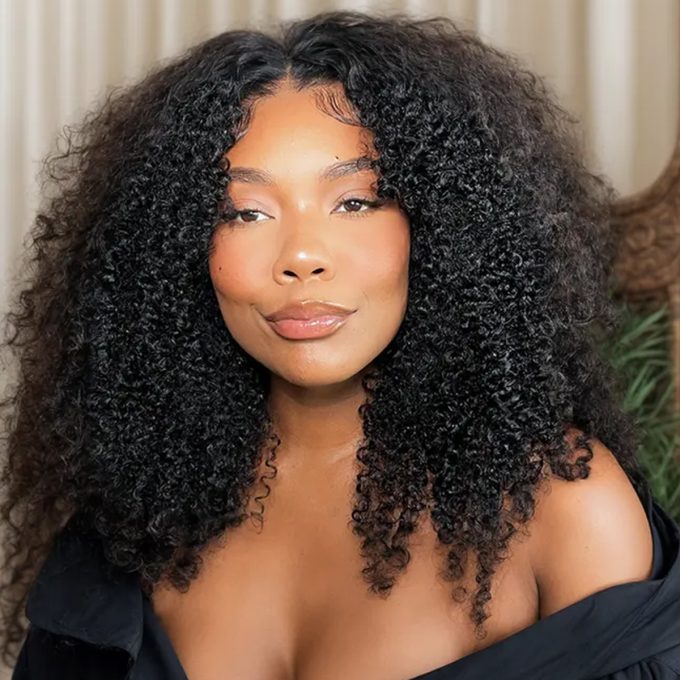 kinky curly silk base lace wig