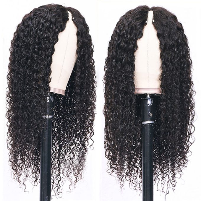 Curly V Part Wig