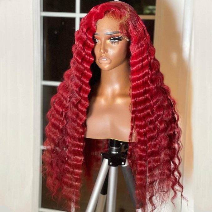 Red Loose Deep Wave Wig