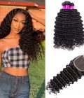 Deep Wave Bundles With 5×5 HD Lace Closure