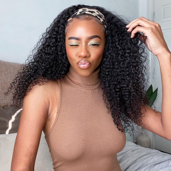 Kinky Curly Headband Wig