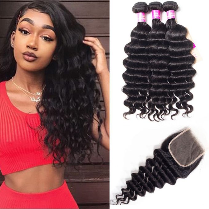 Loose Deep Wave Bundles With 5×5 HD Lace Closure