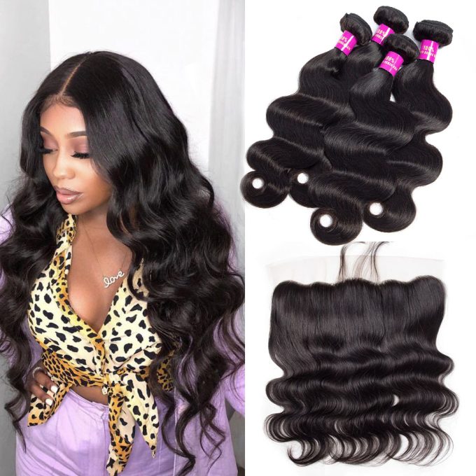 body-wave-bundles with lace-frontal