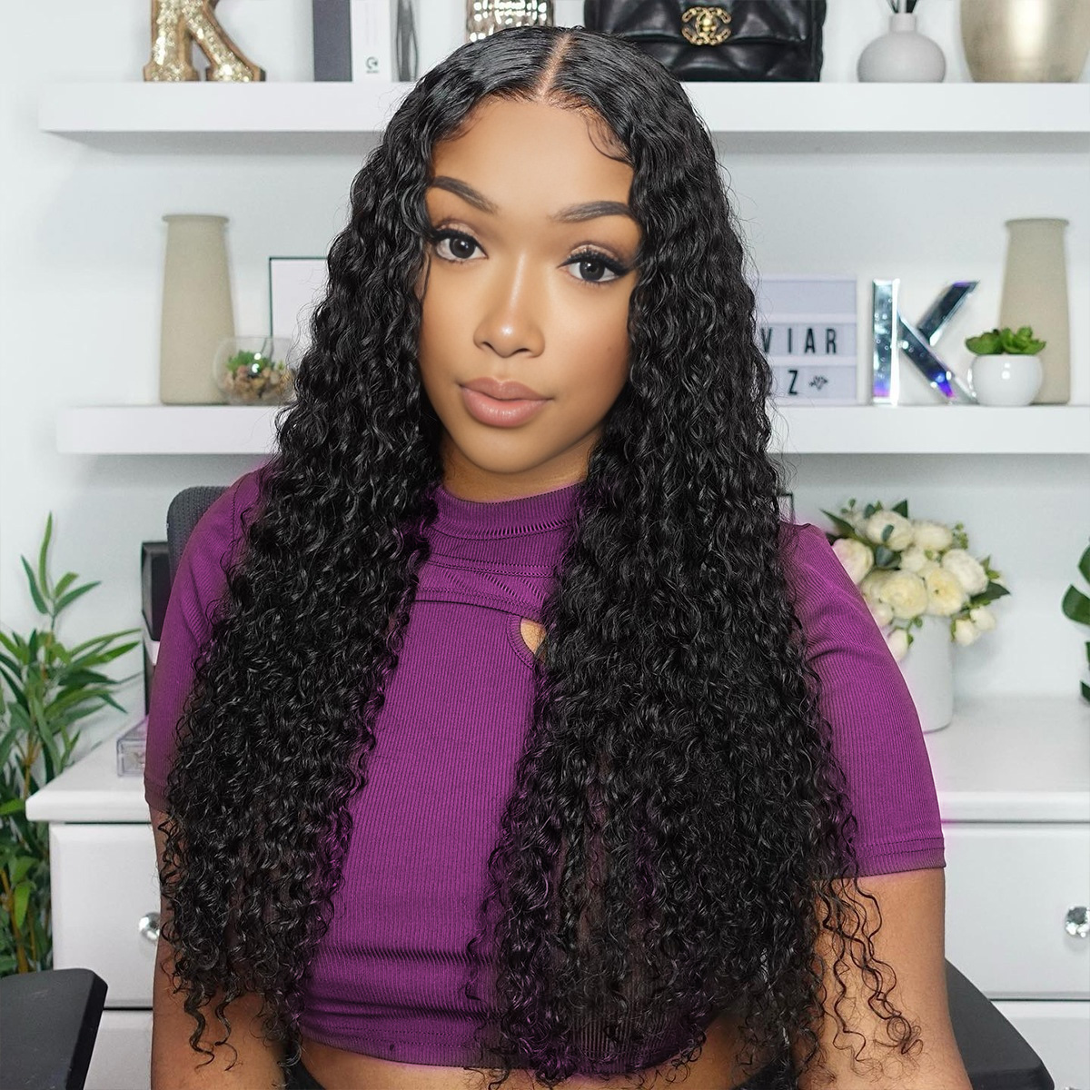 Glueless Curly Human Hair Wig Pre-bleached 4×4 6×5 HD Lace Closure Wig