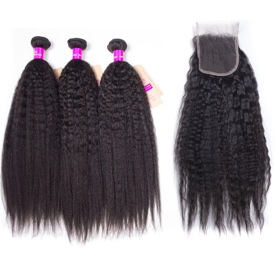 kinky-straight-hair-bundles-with-4x4-lace-closure
