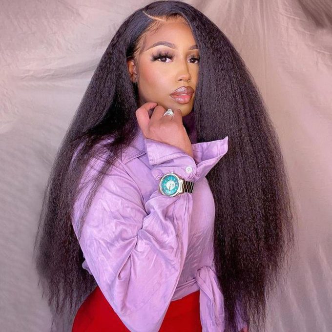 Kinky Straight 360 Lace Frontal Wig