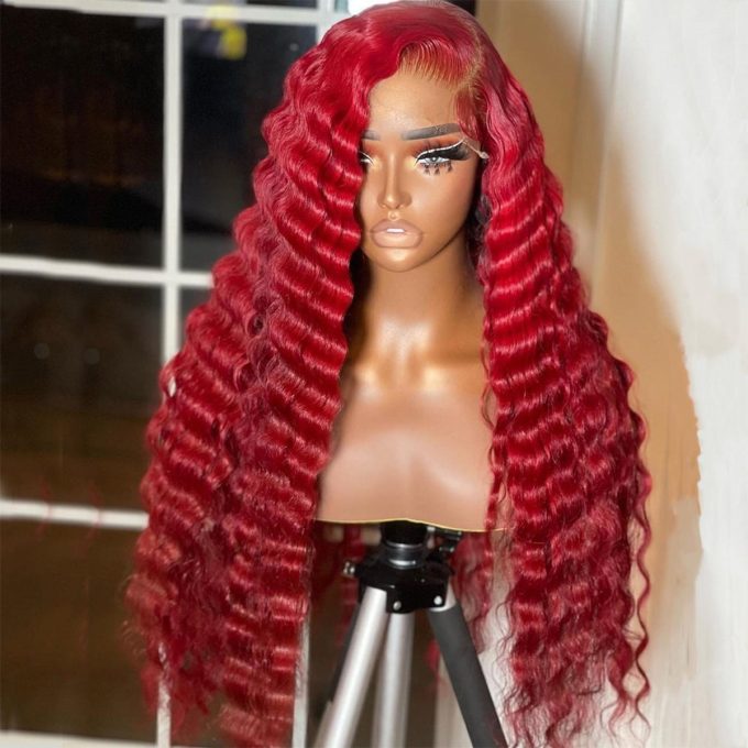 Red Loose Deep Wave Wig