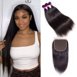 straight hair with closure