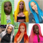 colorful straight lace front wig
