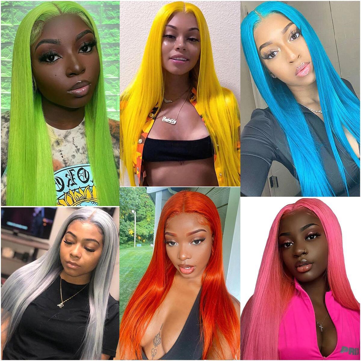 Colorful Straight 13×4 Undetectable Lace Front Human Hair Wig