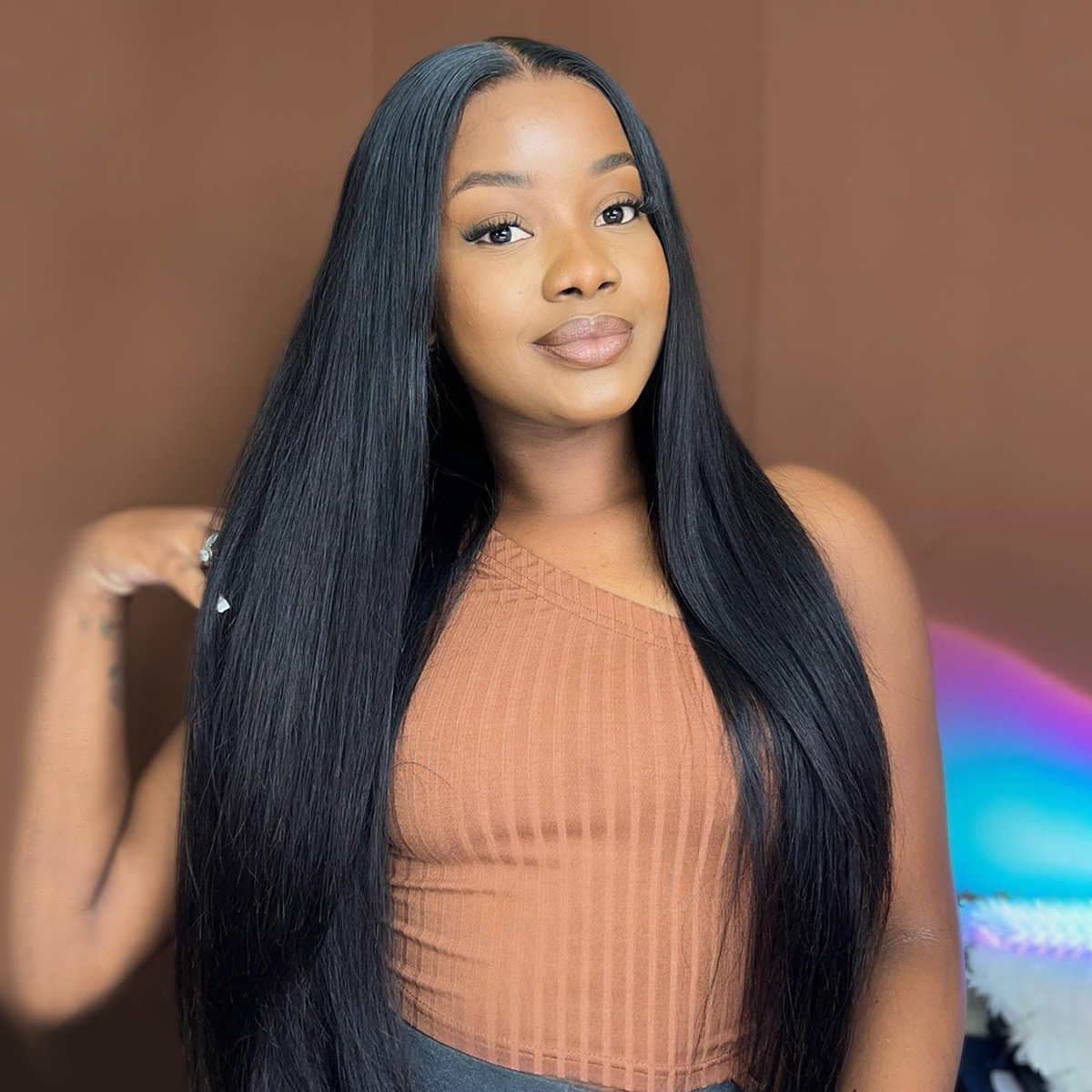 Pre Bleached Knots Glueless Straight Human Hair Wig 13×4 5×5 HD Lace Full Frontal Wig