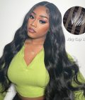 body wave airy cap human hair wig