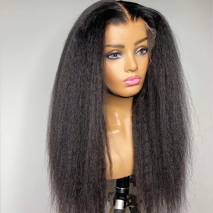 Glueless kinky straight wig