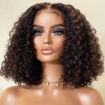 Glueless deep curly bob wig