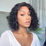 water curly side part wig