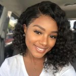 water curly side part wig