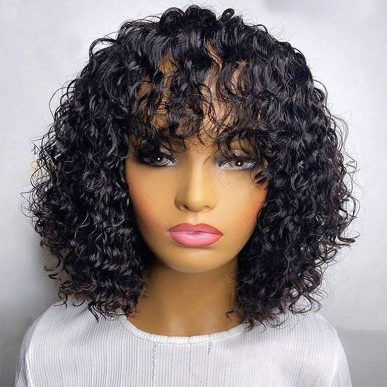 Water wave bob wig with bangs 1 1