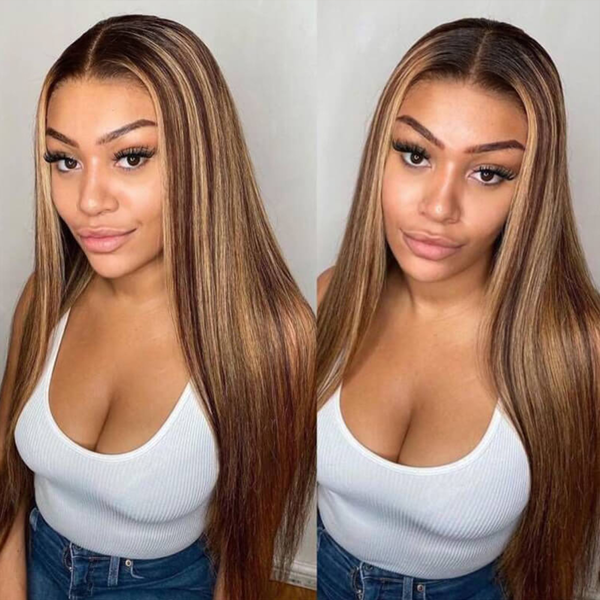 Ombre Highlight straight wig