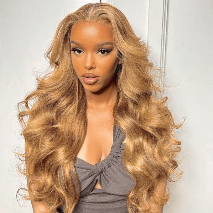 #27 Honey Blonde Body Wave Lace Front Wig