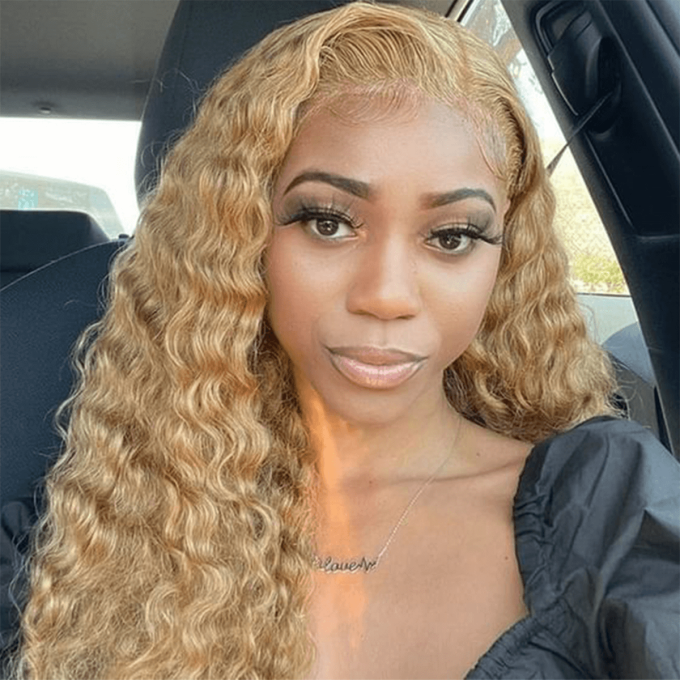 Honey Blonde Water Wave Wig