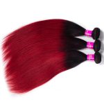 Straight-Hair-Ombre-Bundles-With-Closure-1B-Burgundy-Red-Wine-Ombre-Burgundy-Human-Hair