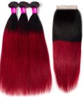 Straight-Hair-Ombre-Bundles-With-Closure-1B-Burgundy-Red-Wine-Ombre-Burgundy-Human-Hair