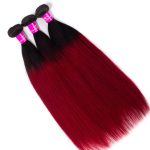 Straight-Hair-Ombre-Bundles-With-Closure-1B-Burgundy-Red-Wine-Ombre-Burgundy-Human-Hair