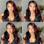 Burgundy Highlight Body Wave Wig
