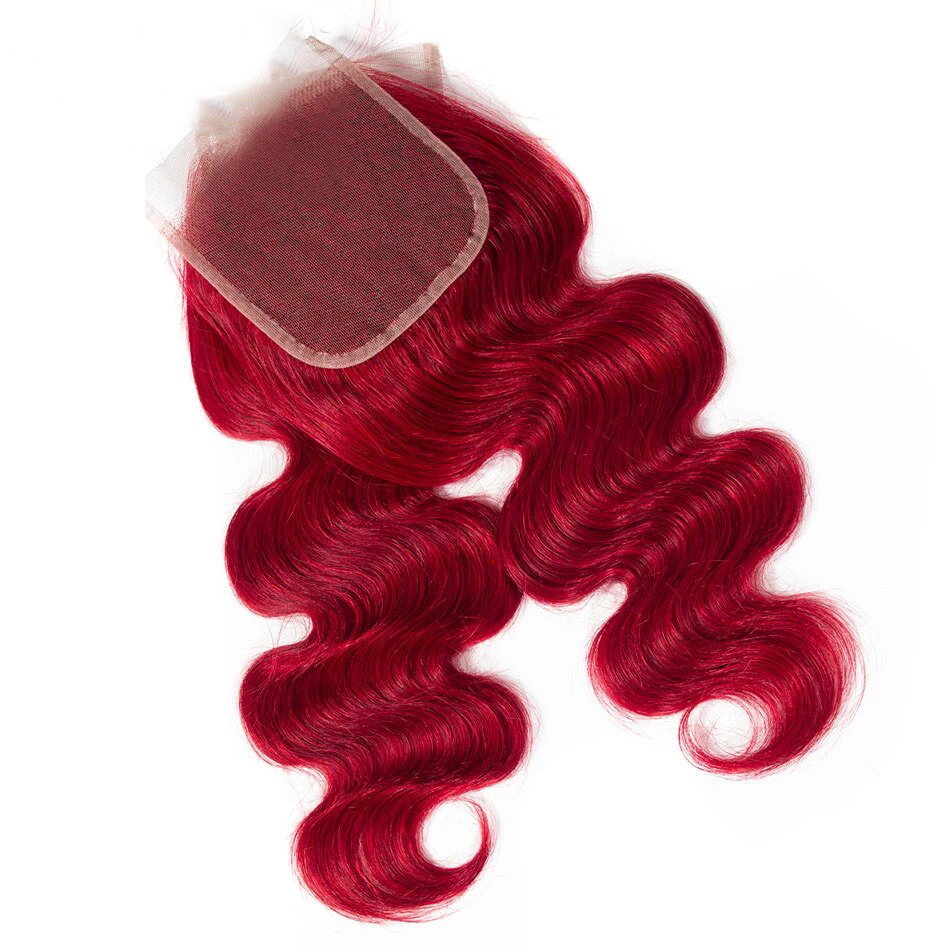 Red-Bundles-With-Lace-Closure-Colored-Body-Wave-Human-Hair-Bundles-With-Closure-Remy-Brazilian