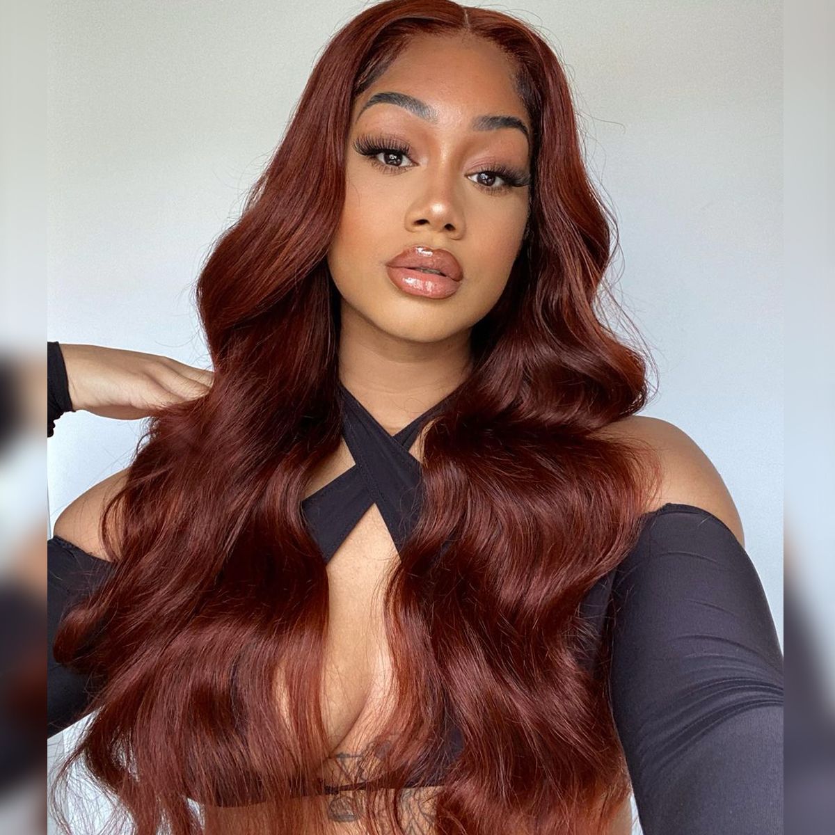 Reddish Brown #33 Body Wave Human Hair Glueless Wig 5×5 13×4 HD Lace Full Frontal Wig