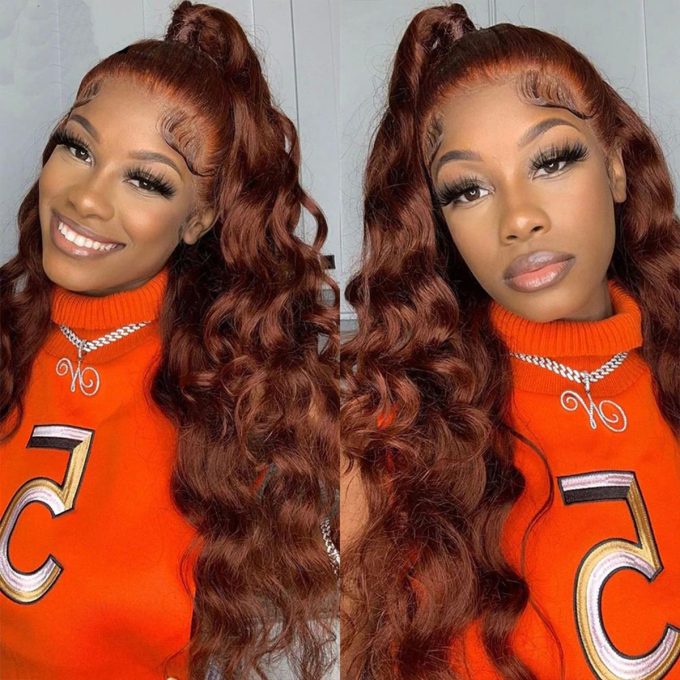 Reddish Brown #33 Body Wave Human Hair Wig