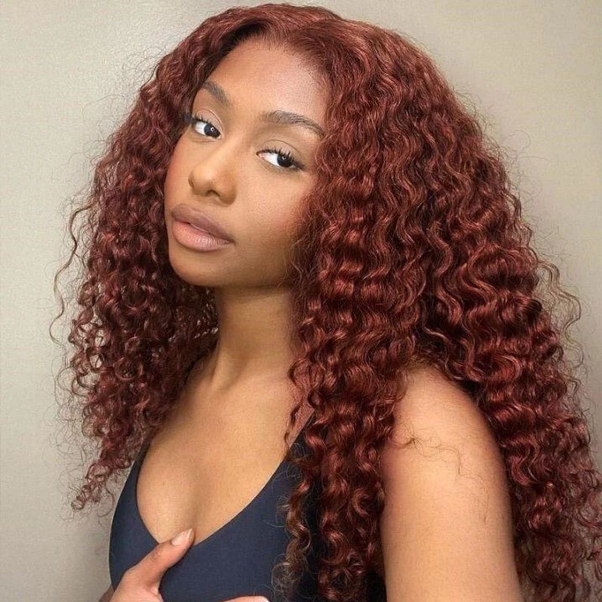 6×5 Wear Go Pre Cut Lace Wigs #33 Reddish Brown 100% HD Glueless Deep Wave And Water Wave Human Hair Wig