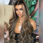 Balayage honey blonde highlight wig