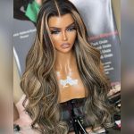 Balayage honey blonde highlight wig