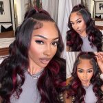Burgundy Highlight Body Wave Wig
