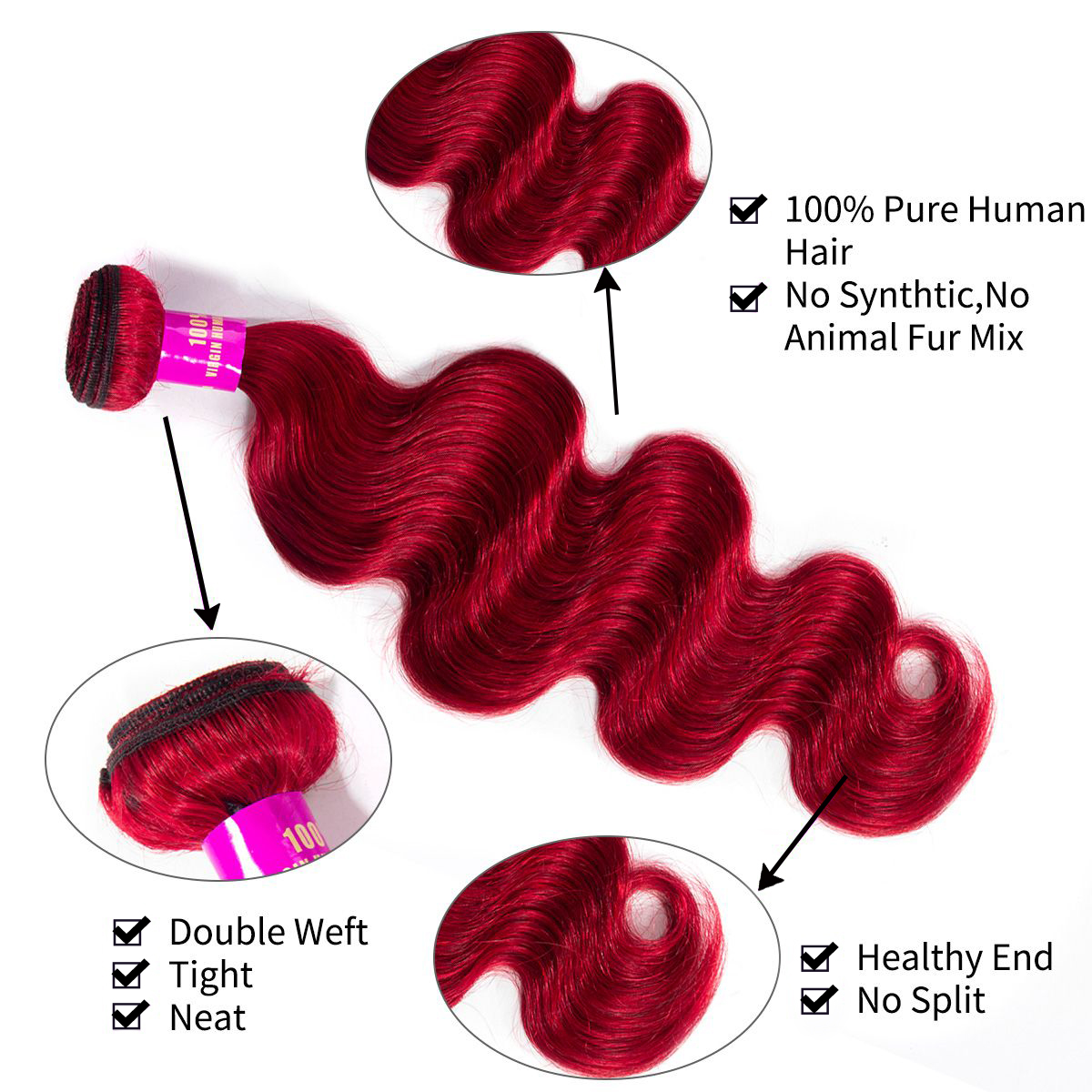 red_color_body_wave_lace_closure