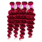 red_color_loose_deep_wave_hair_bundles