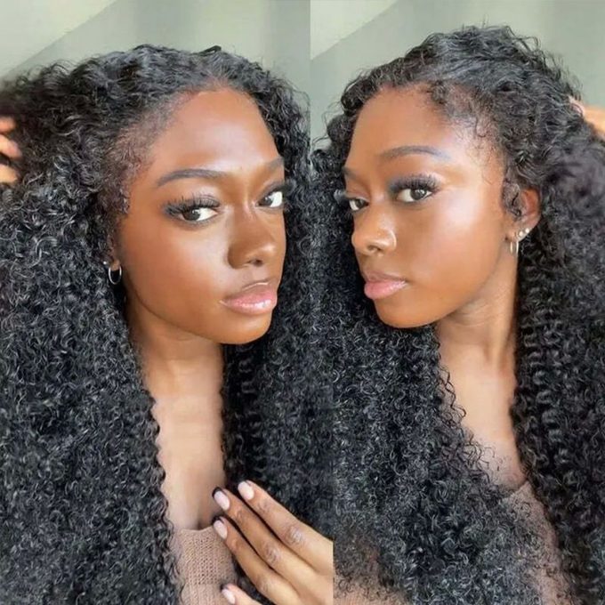 4C Edges Natural Hairline Curly Glueless Wig