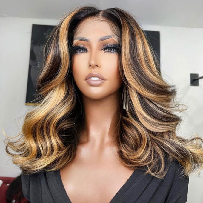 Ombre Highlight Wig Barrel Curls