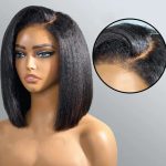 pre plucked 4c kinky straight wig