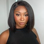 pre plucked 4c kinky straight wig