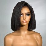 pre plucked 4c kinky straight wig