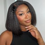 pre plucked 4c kinky straight wig