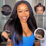 kinky straight wear and go pre cut lace wig