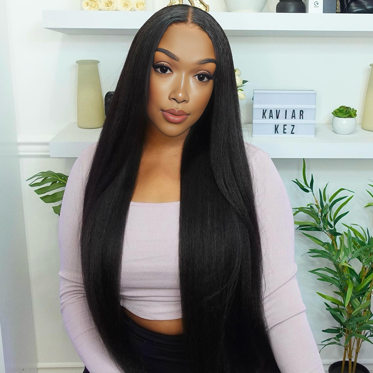 kinky straight wear and go pre cut lace wig