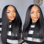 kinky straight wear and go pre cut lace wig